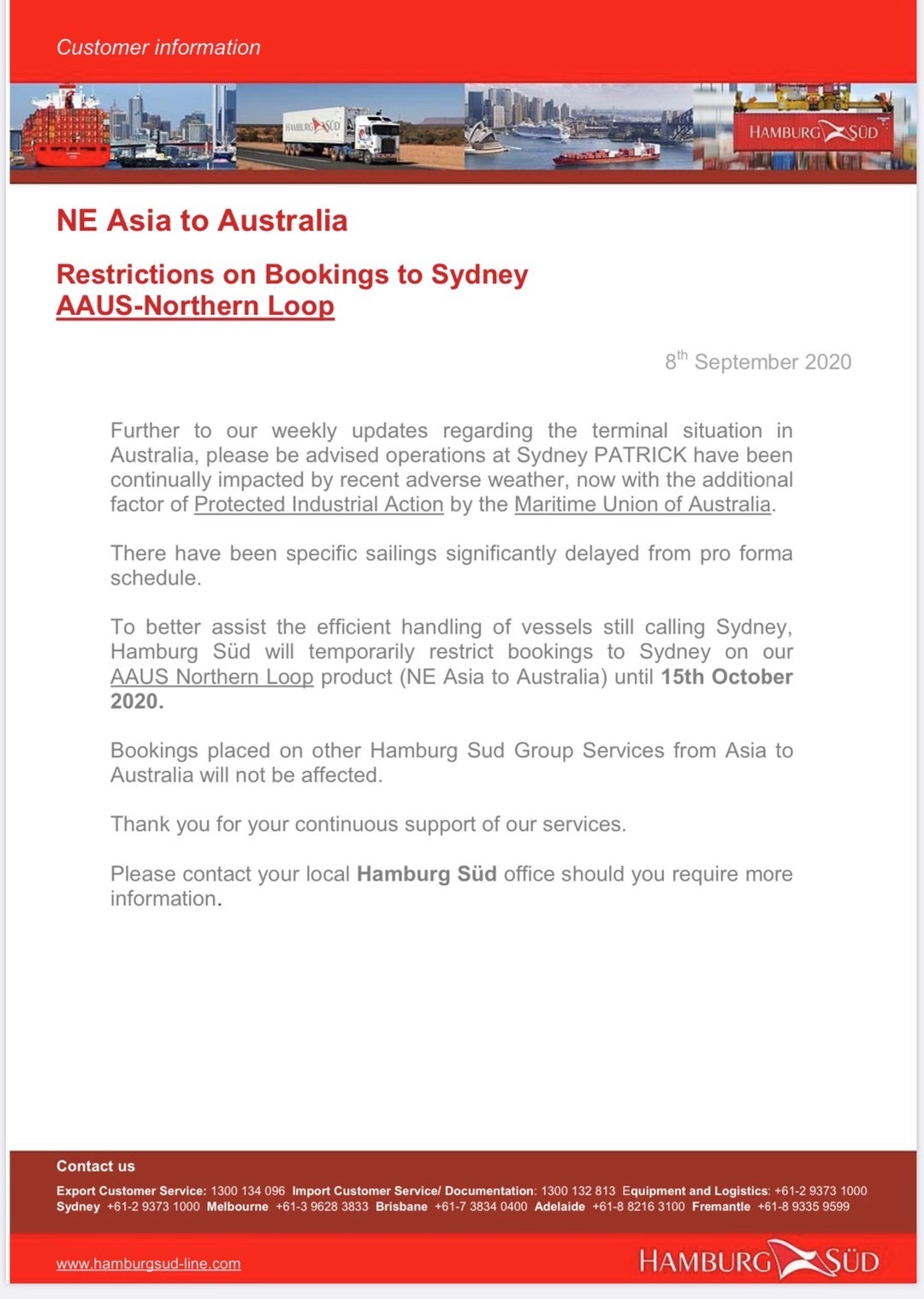 出货注意！悉尼港口拥堵，船司跳港！