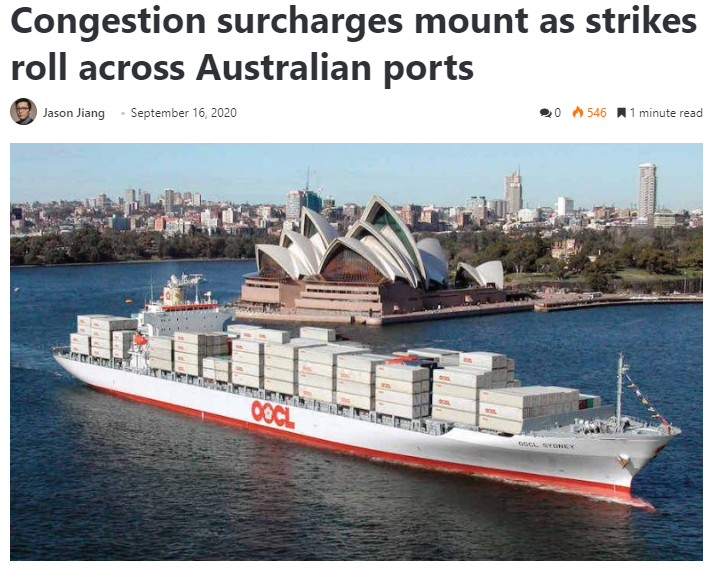 出货注意！悉尼港口拥堵，船司跳港！